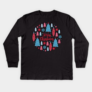 christmas tree ornaments, merry christmas Kids Long Sleeve T-Shirt